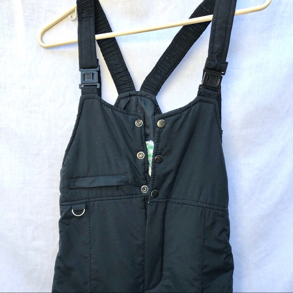 Vintage Black Ski Overalls Bib Youth Small - Picture 2 of 6